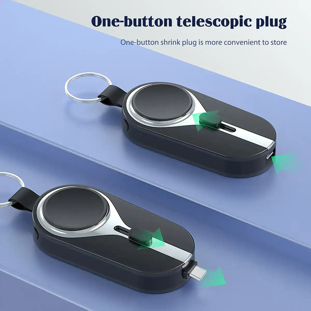 Compact one-button telescope plug for easy storage and portability, ideal for opticians; simple to use, lightweight, and convenient for optical zoom applications.