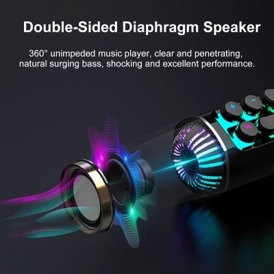 High-quality portable audio speaker with clear sound and deep bass, perfect for music lovers and audio enthusiasts.