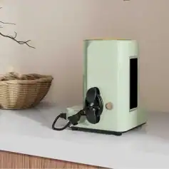 A sleek, modern nasal spray dispenser with plugged cord on a clean surface, ideal for medical or wellness uses, offering easy and hygienic application.