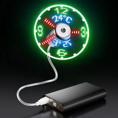 Modern LED clock with vibrant green, blue, and red lighting, showcasing a sleek, high-tech design perfect for innovative home or office decor.