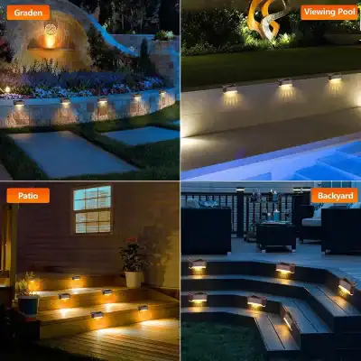 Elegant pathway lighting illuminating garden pathways and flower beds at night.
