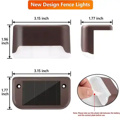Durable brown plastic fence light cover with dimensions 3.15 x 1.77 inches, providing weather resistance and easy installation for outdoor lighting fixtures.