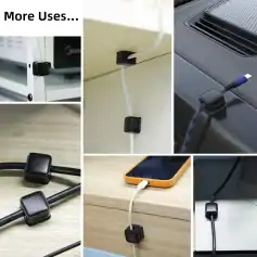 Versatile cable clip solution for organizing and securing charging cables, USB cords, and power lines in vehicles, offices, and homes for improved safety and neatness.