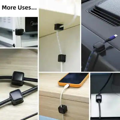 Versatile cable clip solution for organizing and securing charging cables, USB cords, and power lines in vehicles, offices, and homes for improved safety and neatness.
