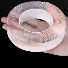 High-quality, transparent adhesive tape for medical, optometry, and eyewear applications, designed to ensure secure and precise fit for vision correction and eye care needs.