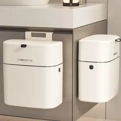 High-quality white trash cans for home and office use. Durable, hygienic, and space-saving design perfect for waste management. Easy to clean and maintain, ideal for maintaining cleanliness.