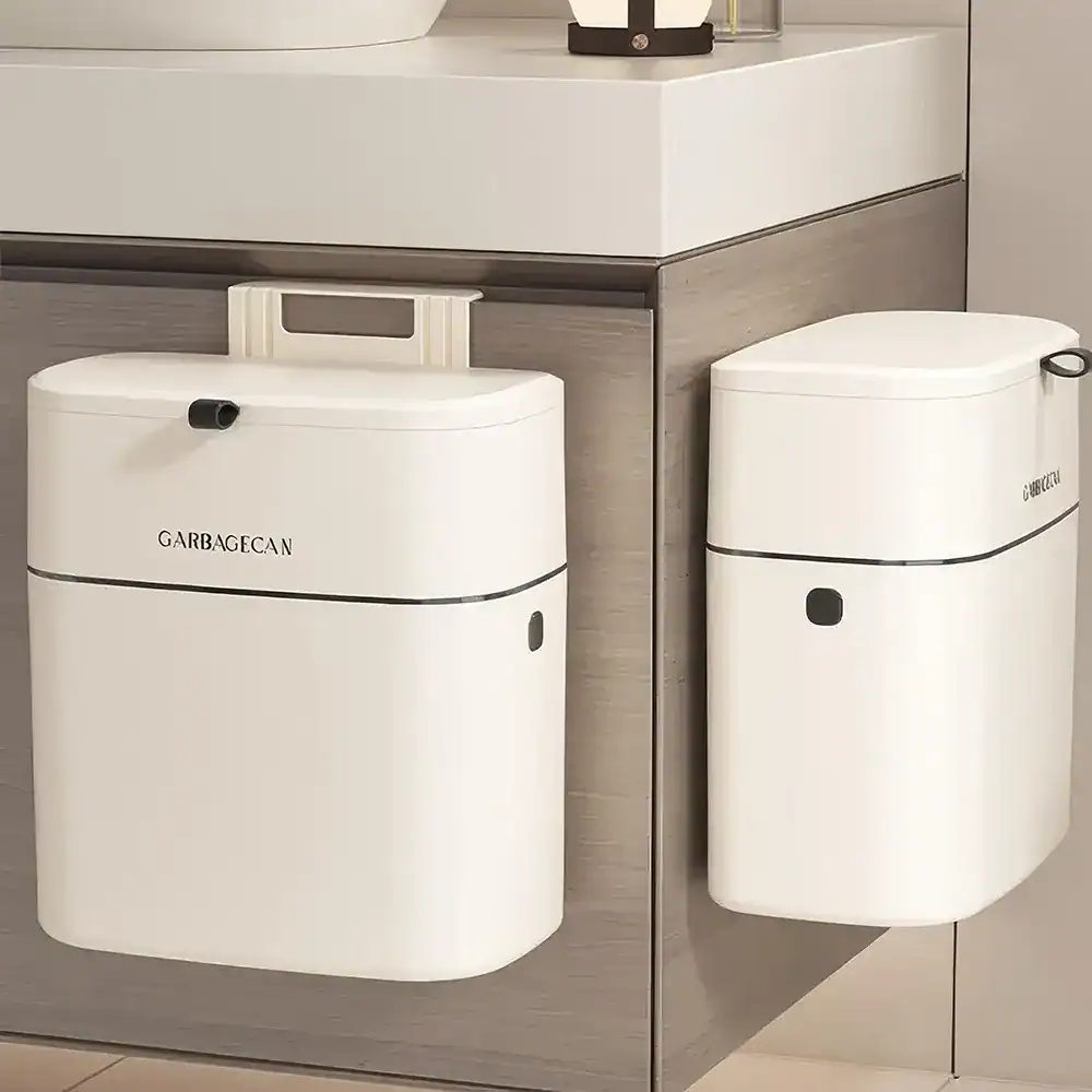 High-quality white trash cans for home and office use. Durable, hygienic, and space-saving design perfect for waste management. Easy to clean and maintain, ideal for maintaining cleanliness.