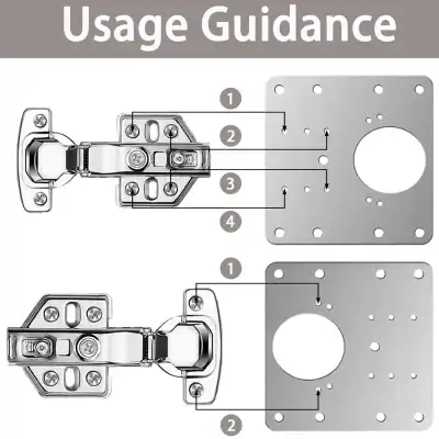 Optical hinge for medical equipment or furniture, showcasing installation components and usage guidance for durable, high-quality opt products.