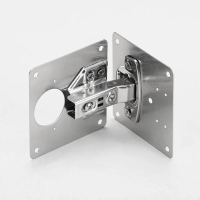 High-quality stainless steel hinges for medical and healthcare furniture.