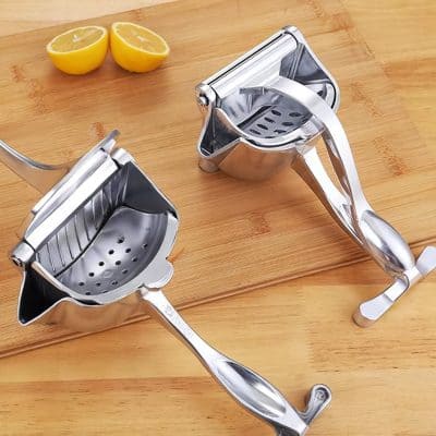 Durable stainless steel lemon squeezer ideal for fresh citrus juice, easy to use, and perfect for cooking and beverages.