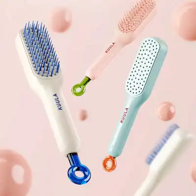 2. Colorful Monalisa hair brushes featuring ergonomic handles and flexible bristles for gentle scalp massage, styling, and detangling. Perfect for all hair types and salon or home use.