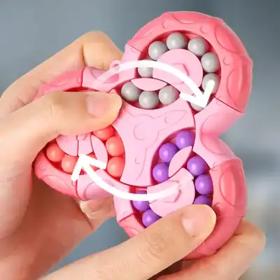 Colorful sensory fidget toy with beads, ideal for stress relief, anxiety reduction, and sensory stimulation. Perfect for children and adults to promote focus and relaxation.