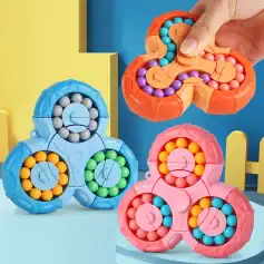 Colorful fidget spinner for stress relief and sensory play, portable and easy to use, perfect for kids and adults.