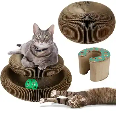 Durable, eco-friendly cardboard cat furniture with multiple levels for scratching and lounging, perfect for enhancing your indoor cat's environment and providing endless entertainment.