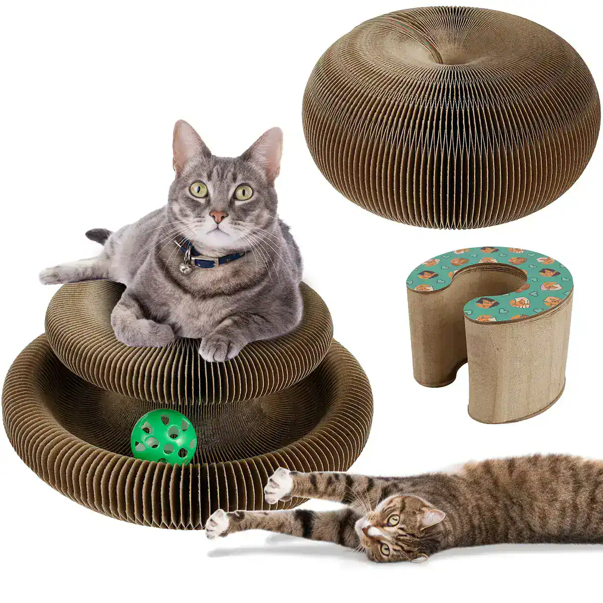 Durable, eco-friendly cardboard cat furniture with multiple levels for scratching and lounging, perfect for enhancing your indoor cat's environment and providing endless entertainment.
