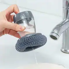 Modern kitchen sink with water filter and soap dispenser for easy handwashing and skincare routines. Stylish and functional for home or professional use.