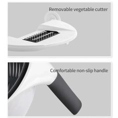 Removable vegetable cutter with safety and portability features for kitchen convenience.