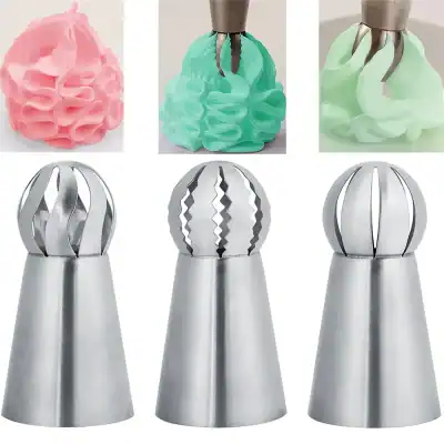 High-quality stainless steel cake piping nozzles for cake decor and pastry decorating. Ideal for flowers, swirls, and unique piping designs for professional and home baking.