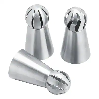 High-quality stainless steel cake decorating tips ideal for professional and home bakers. Enhance your cake decorating with durable and versatile piping tips from Monalisa Store.
