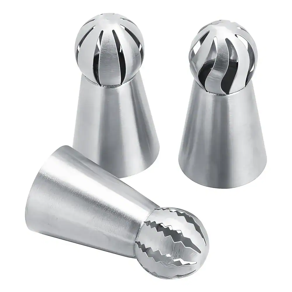 High-quality stainless steel cake decorating tips ideal for professional and home bakers. Enhance your cake decorating with durable and versatile piping tips from Monalisa Store.