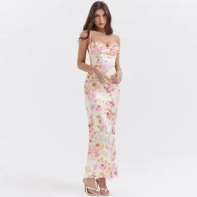 Elegant floral maxi dress perfect for summer and special occasions. Made with lightweight, high-quality fabric for a comfortable fit. Shop now at Monalisa Store for stylish women's dresses.