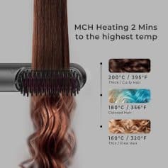 Optimum hair curling device with rapid heating for thick, colored, and fine hair types. Achieve perfect curls in minutes at customizable temperatures for tailored styling.
