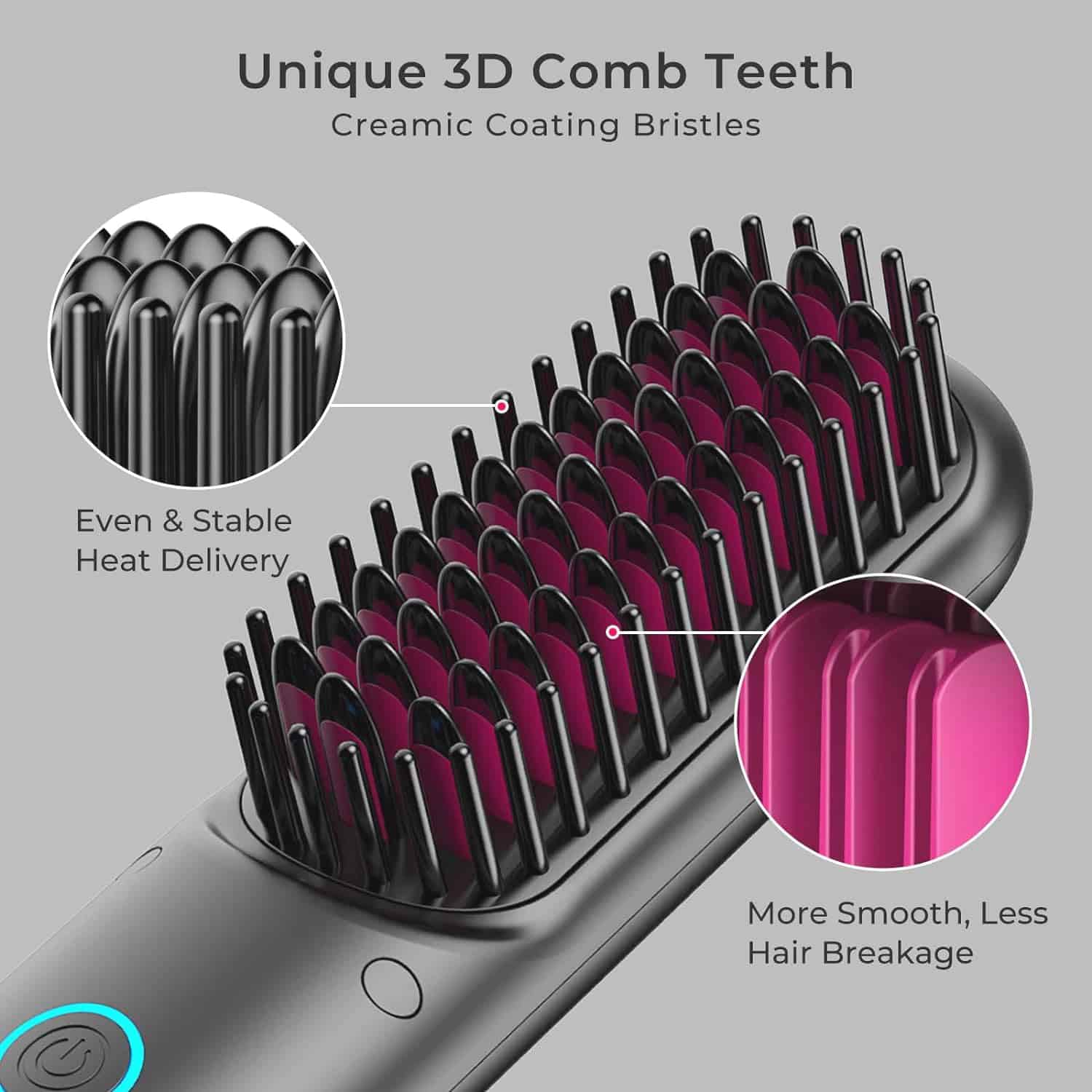 Optimum heat delivery for smooth hair and reduced breakage.