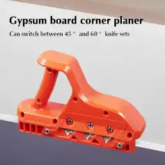 Efficient gypsum board corner planer with switchable angles, ideal for precise drywall finishing.