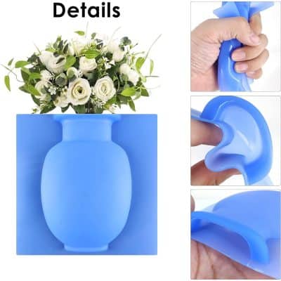 A blue silicone ear cleaning kit including a vase-shaped holder, ergonomic ear scoop, and ear suction tool, ideal for safe and easy ear hygiene.