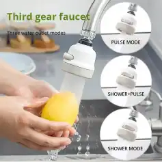 Versatile water outlet modes for kitchen sink, including Pulse Mode, Shower+Pulse, and Shower Mode. Efficiently switch between modes for optimal kitchen faucet water flow control.