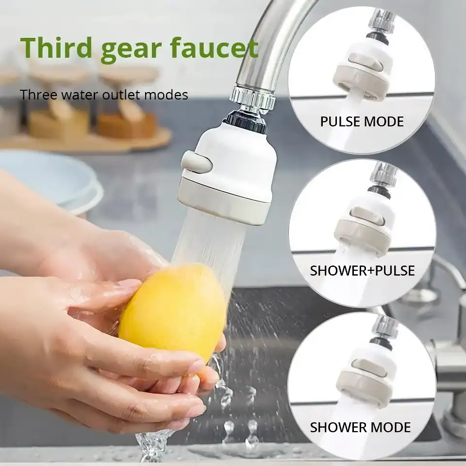 Versatile water outlet modes for kitchen sink, including Pulse Mode, Shower+Pulse, and Shower Mode. Efficiently switch between modes for optimal kitchen faucet water flow control.