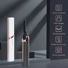 Optimum lash extension tools with curved eyelash applicators and USB charging.