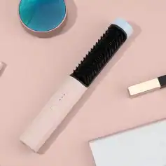 Wireless hair styling brush for hair straightening, smoothing, and styling at home or on the go. Perfect for quick, easy, and professional hair care.