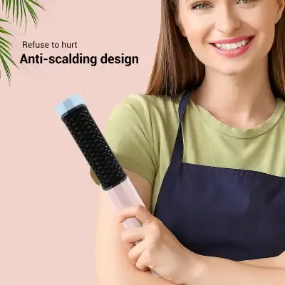 Hair straightener for smooth, frizz-free hair with anti-scalding design. Perfect for quick styling at home or salon, featuring anti-scalding safety features and ergonomic handle.