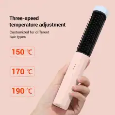 Adjustable hair straightener with three-speed temperature control for customized styling. Suitable for all hair types, with a maximum temperature of 190°C.