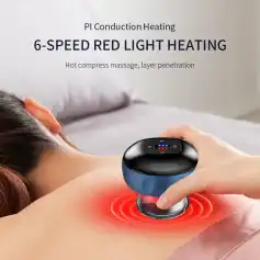 Red light therapy device for pain relief, skin rejuvenation, and muscle recovery, featuring 6-speed red light heating with hot compress massage and layered penetration, ideal for health and wellness.