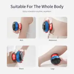 Portable body massager for pain relief, relaxation, and muscle recovery. Suitable for arm, abdomen, waist, and legs. Enhance circulation and reduce tension with this easy-to-use device.