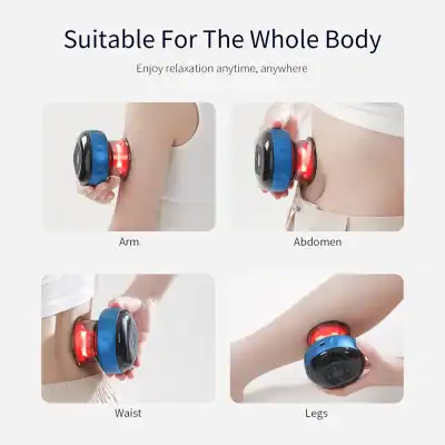 Portable body massager for pain relief, relaxation, and muscle recovery. Suitable for arm, abdomen, waist, and legs. Enhance circulation and reduce tension with this easy-to-use device.