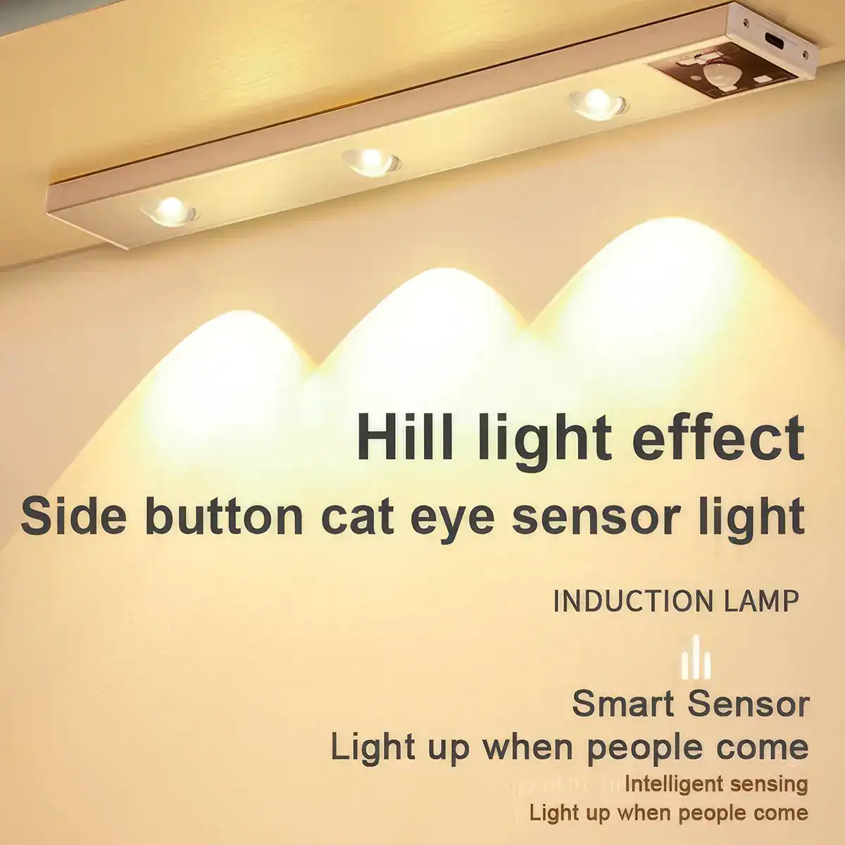 Smart side button cat eye sensor light for easy illumination and energy efficiency. Features induction lamp with smart sensor, lights up automatically when people come. Ideal for modern lighting solutions.