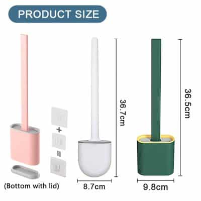 A contemporary toilet brush set featuring a sleek holder and long-handled brush, perfect for bathroom cleaning. Designed for durability and easy maintenance, available in stylish colors for modern bathrooms.