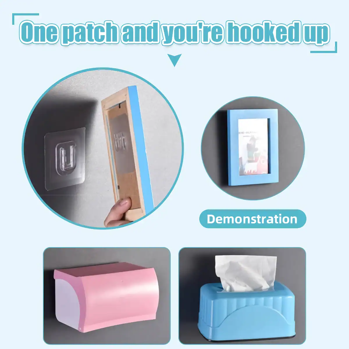 Image shows an open patch dispenser and a protective eye patch, used in optical care for eye health.