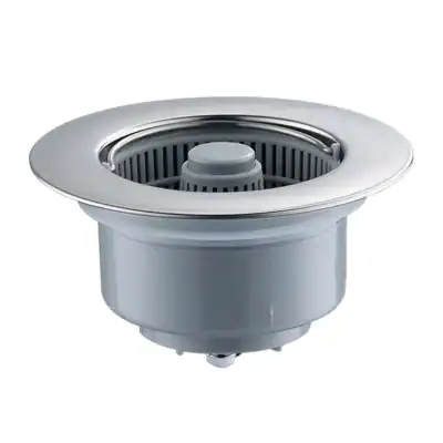 Stainless steel drain cover with a sleek design, suitable for bathroom and kitchen sinks, preventing debris from clogging drains and ensuring smooth water flow.