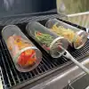 Opt for safe, stainless steel grill baskets to evenly cook vegetables without sticking or losing flavors.