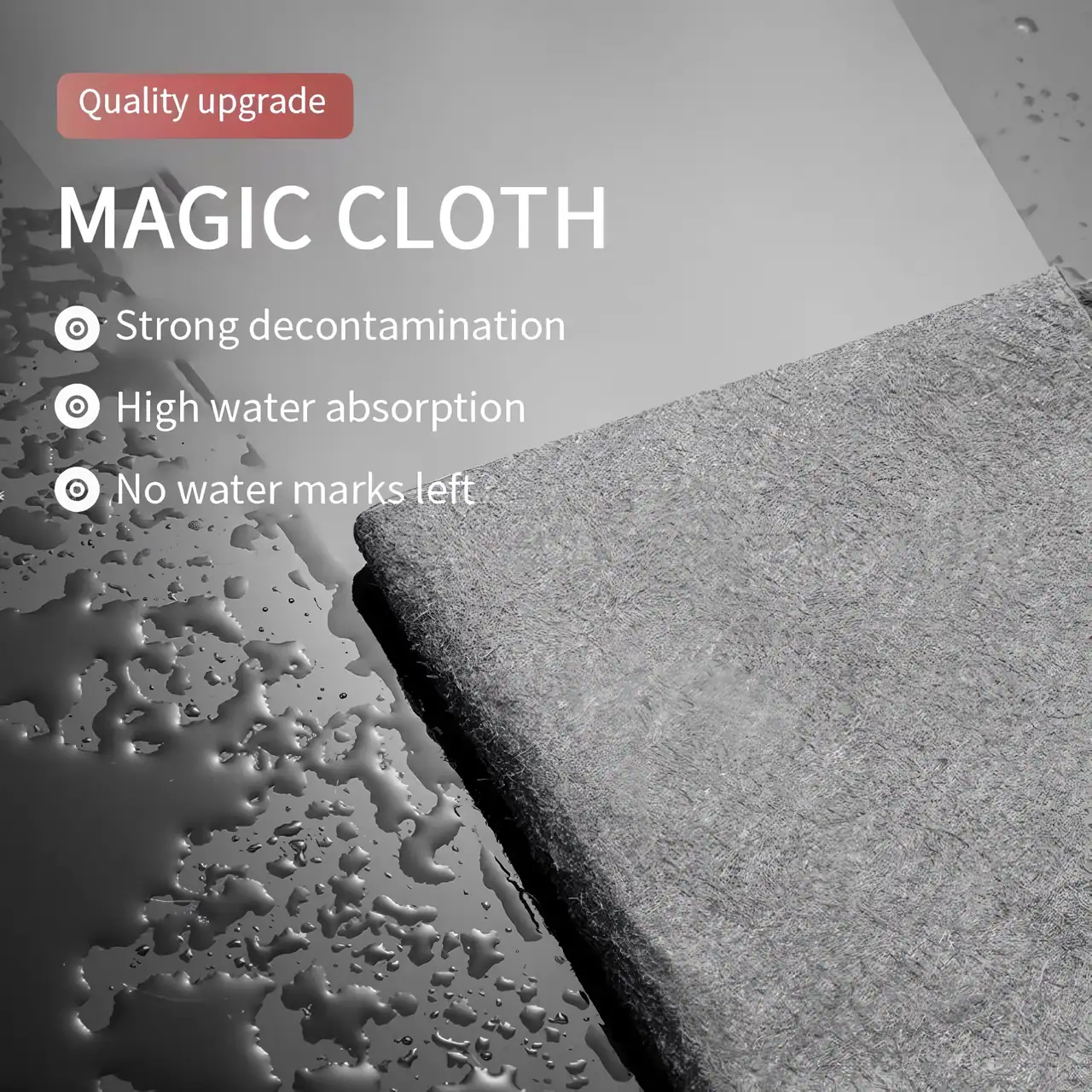 Durable, high water absorption magic cloth for effective cleaning, water stain removal, and no residue left behind. Ideal for medical and household use with superior sanitation.