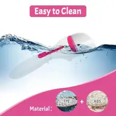 Bright pink contact lens case featuring durable material for safe storage of contact lenses.