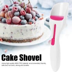 Optical cake shovel designed with durable ABS+TPE material, ideal for bakery, dessert decoration, and food prep. Features vibrant pink accents and ergonomic handle for easy use.