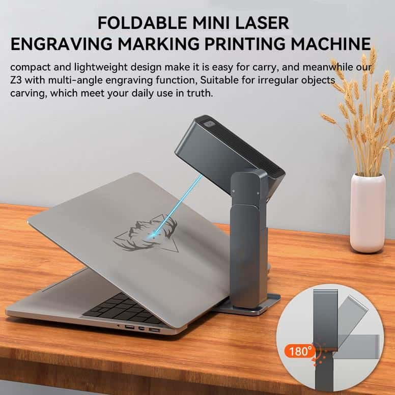 Compact mini laser engraving printing machine suitable for custom designs and irregular objects, ideal for personalized accessories and promotional items.