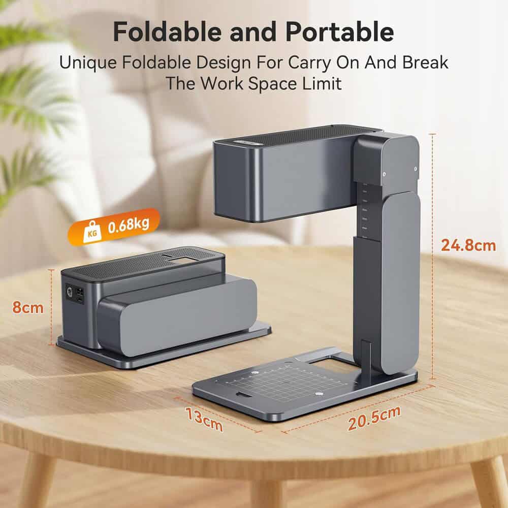 Portable foldable desk for optical instruments and glasses. Lightweight design, perfect for eye care, optometry, and medical settings. Compact, durable, and space-saving for professional use.