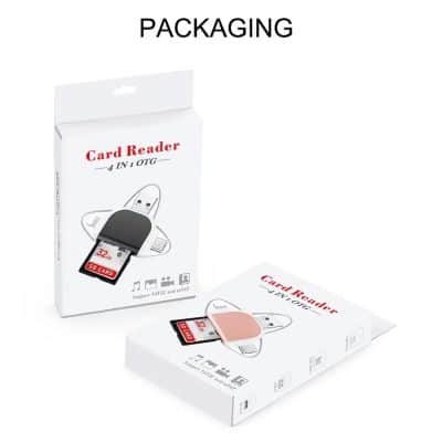 Compact SD and TF card reader for data transfer.