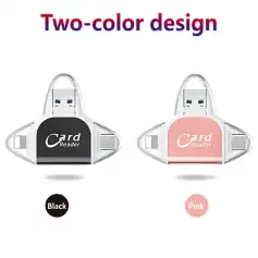 Optical card reader with black and pink design, compatible with smart cards and RFID technology, ideal for secure access control and identification.